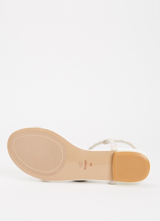 Dune London Nature sandaal met strass - detail 3 wit