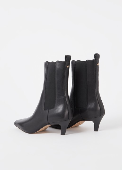 Dune London Odele enkellaarsje van leer - achterkant zwart