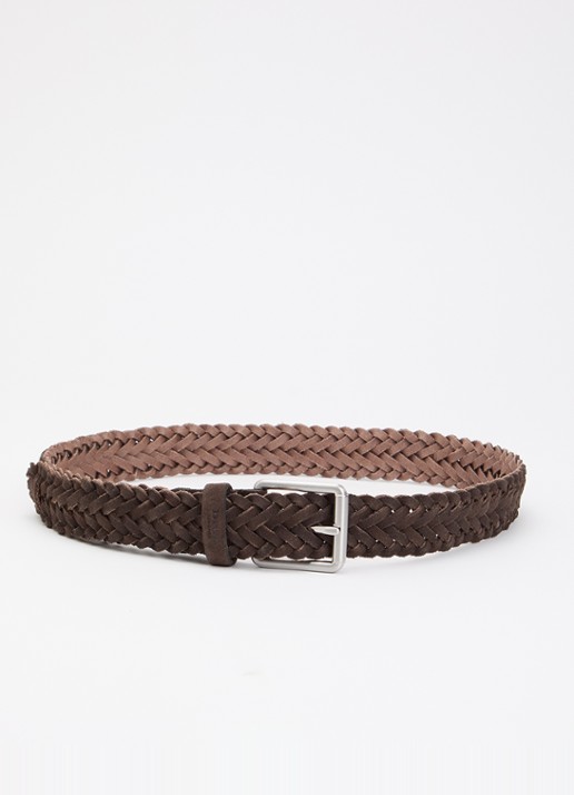 Dune London Oxlet riem van leer met gevlochten detail