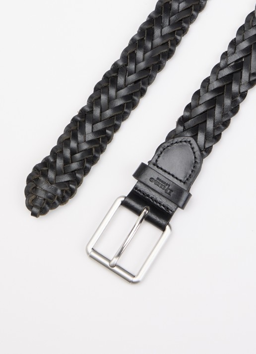 Dune London Oxlet riem van leer met gevlochten detail - detail 2 zwart