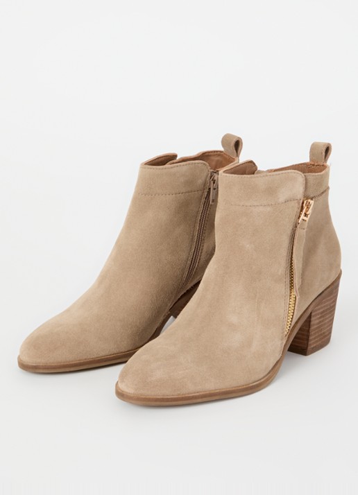 Dune London Paicing enkellaarsje van suède - detail beige