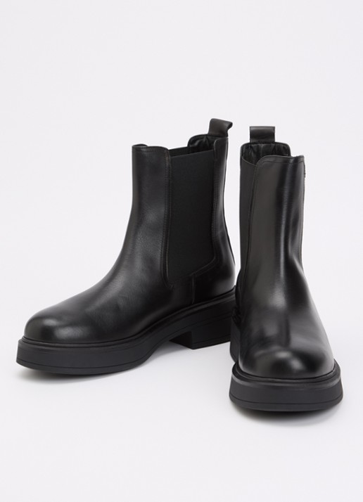 Dune London Palomie chelsea boot van leer - detail zwart