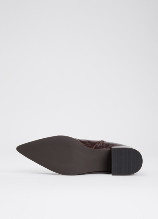 Dune London Pami enkellaarsje van leer - detail 4 aubergine
