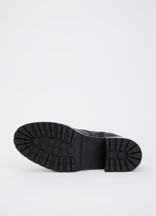 Dune London Patiently biker boot van leer - detail 4 zwart
