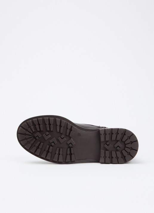 Dune London Patley biker boot van leer - detail 4 donkerbruin