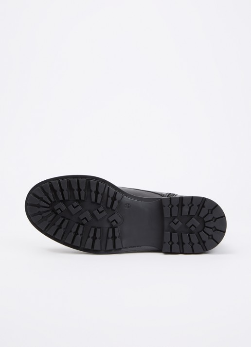 Dune London Patley biker boot van leer - detail 3 zwart