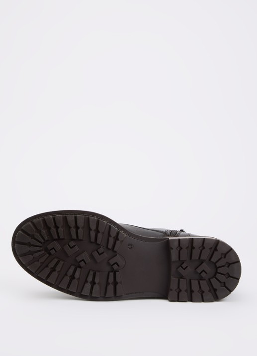 Dune London Patley biker boot van leer - detail 4 bruin