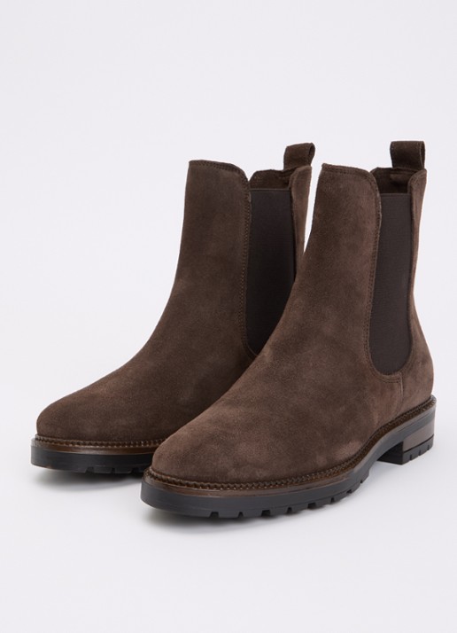 Dune London Poema chelsea boot van leer - detail 3 donkerbruin