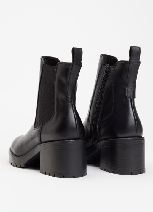 Dune London Positivity chelsea boot van leer - achterkant zwart
