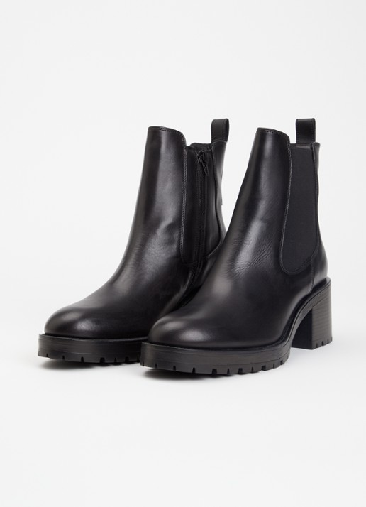 Dune London Positivity chelsea boot van leer - detail 2 zwart