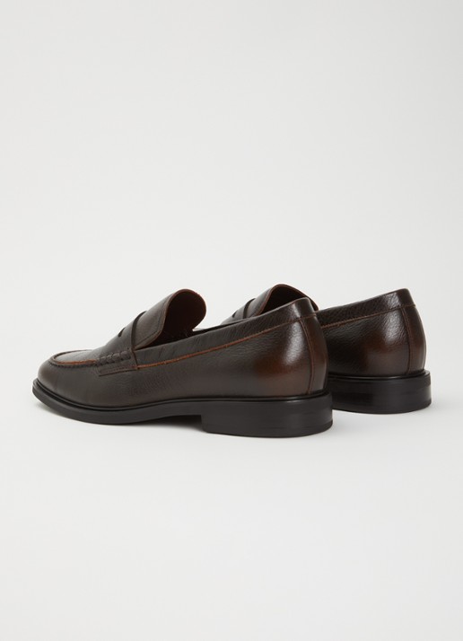 Dune London Sacha loafer van leer - achterkant bruin