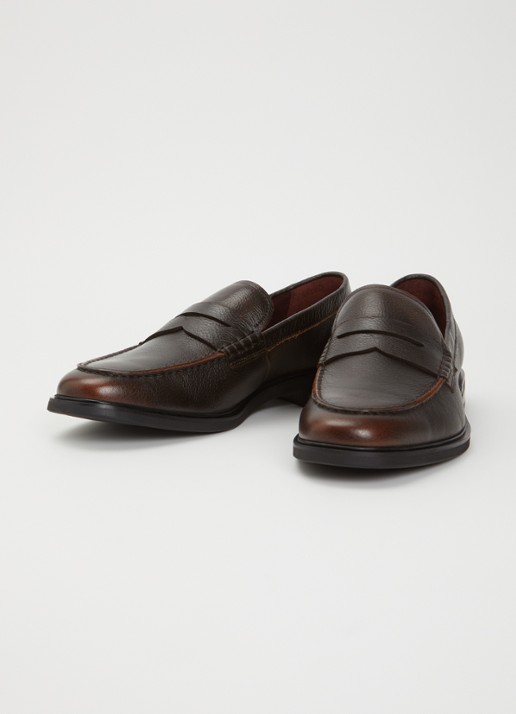 Dune London Sacha loafer van leer - detail 3 bruin