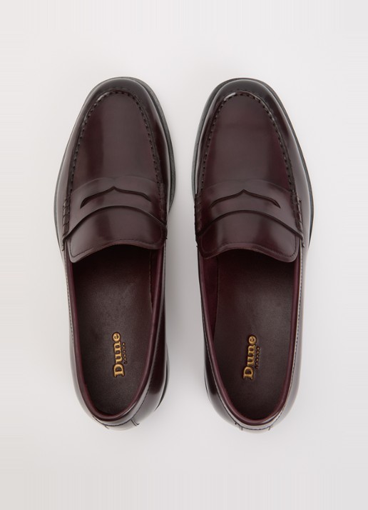 Dune London Sacha loafer van leer - detail 3 bordeauxrood