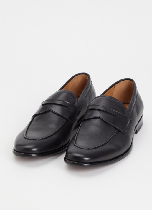Dune London Salford loafer van leer - detail zwart