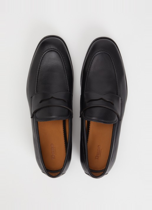 Dune London Salford loafer van leer - detail 2 zwart