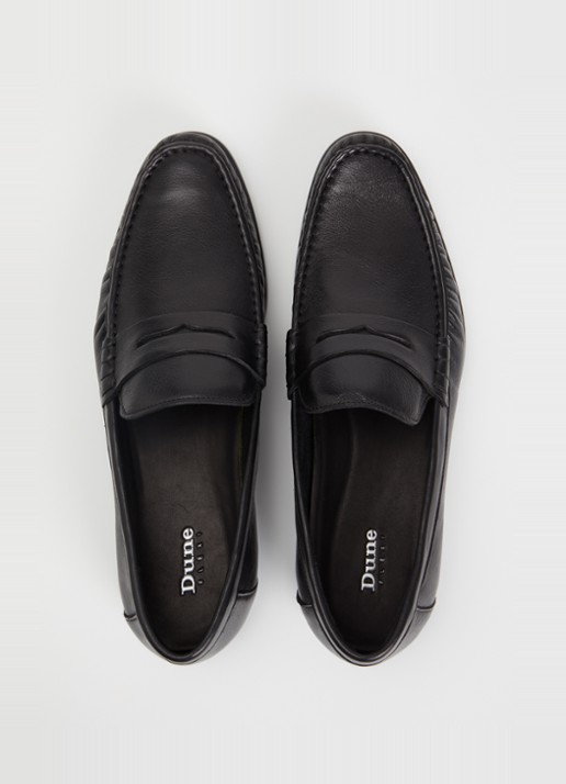 Dune London Sammi loafer van leer  - detail 4 zwart