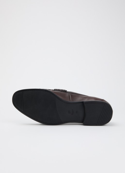 Dune London Sammi loafer van leer  - detail 4 donkerbruin