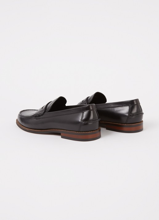 Dune London Samson loafer van leer - detail 3 zwart