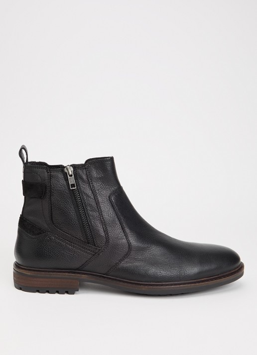 Dune London Scouter enkellaarsje van leer
