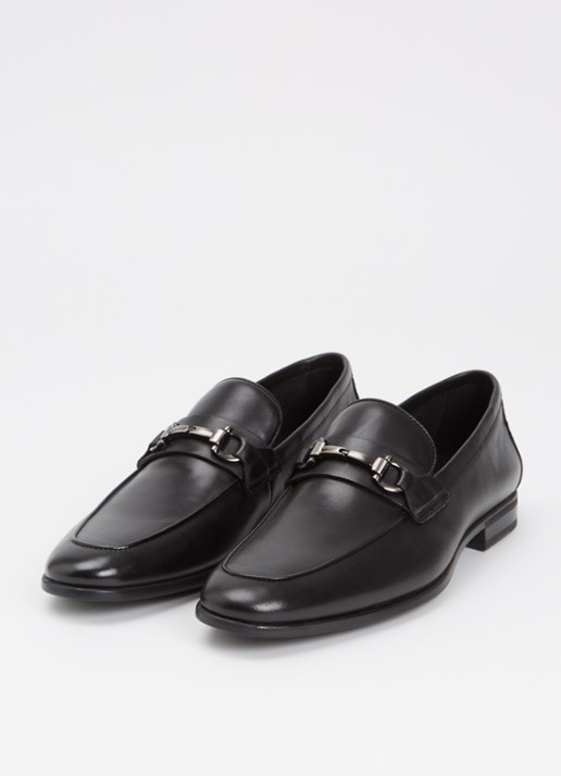 Dune London Seymore loafer van leer met horsebit - detail 3 zwart