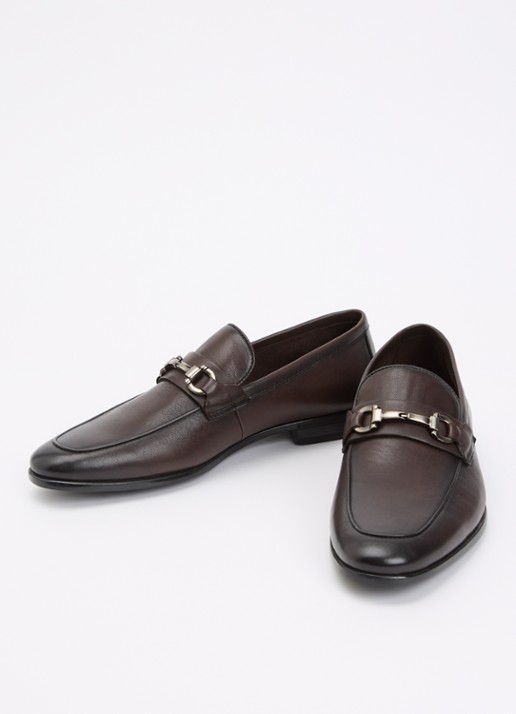 Dune London Seymore loafer van leer met horsebit - detail 2 donkerbruin