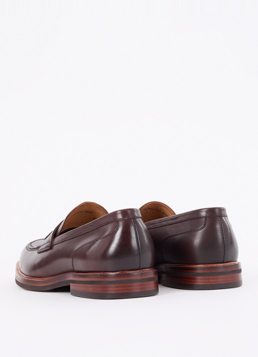 Dune London Shaw loafer  - achterkant 5 donkerbruin