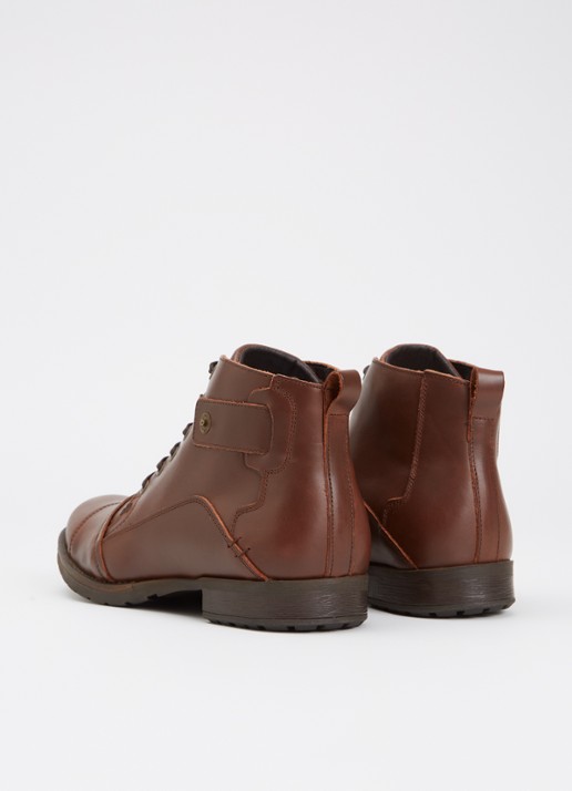 Dune London Simon veterboot van leer - achterkant 3 kastanjebruin
