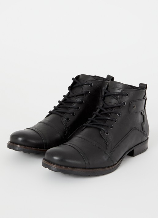 Dune London Simon veterboot van leer - detail 2 zwart