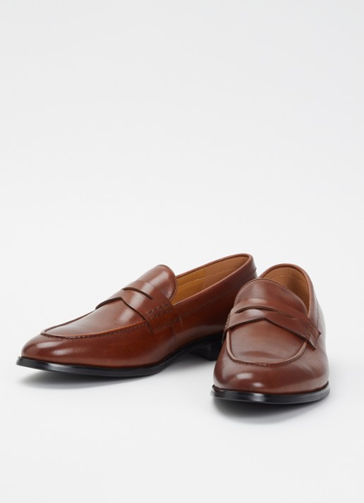 Dune London Skylers loafer van leer - detail 3 bruin