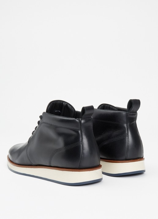 Dune London Smoky veterschoen van leer - achterkant 5 zwart