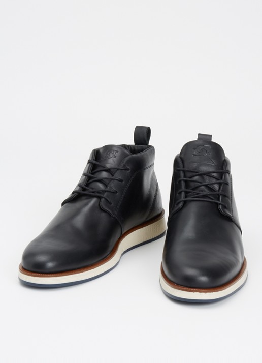 Dune London Smoky veterschoen van leer - detail 2 zwart
