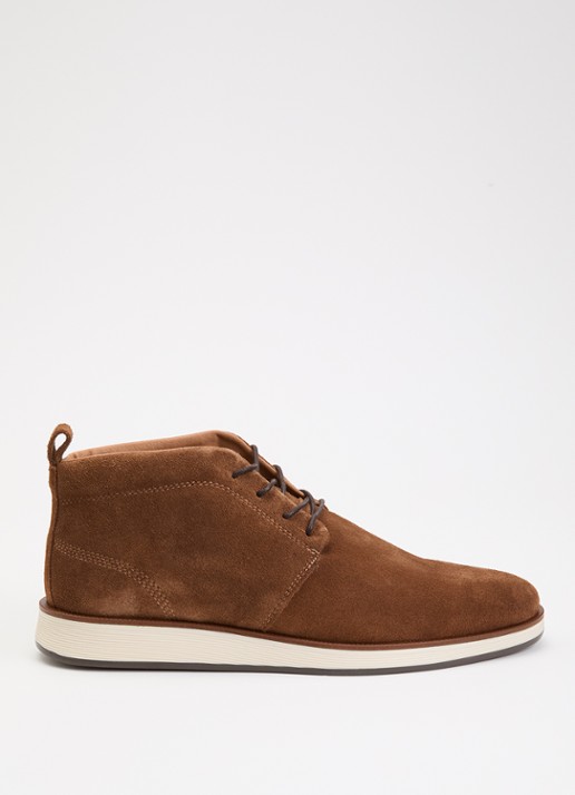 Dune London Smoky veterschoen van leer - voorkant 5 hazelnootbruin