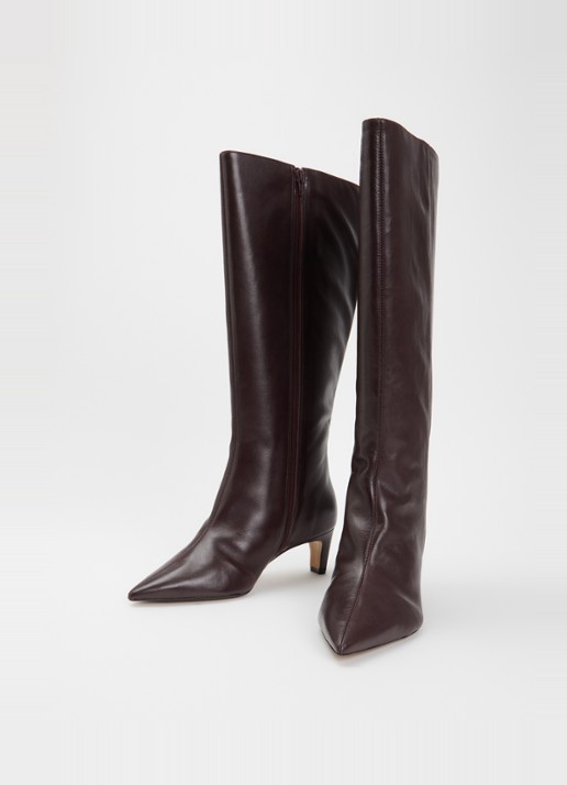 Dune London Smoulder laars van leer - detail 2 aubergine