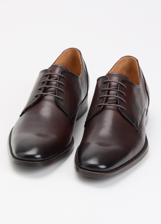 Dune London Sole veterschoen van leer - detail 3 donkerbruin