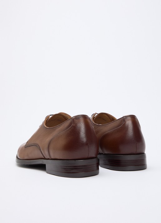 Dune London Sole veterschoen van leer - achterkant 5 cognac