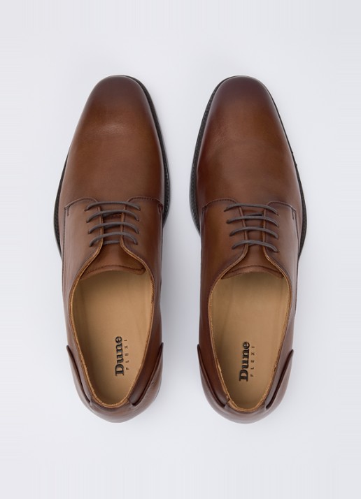 Dune London Sole veterschoen van leer - detail 2 cognac