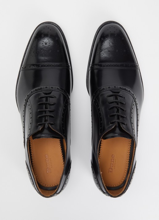 Dune London Soliders brogue van leer - detail 2 zwart
