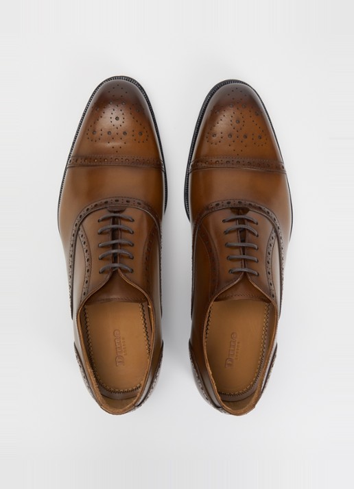 Dune London Soliders brogue van leer - detail 4 bruin