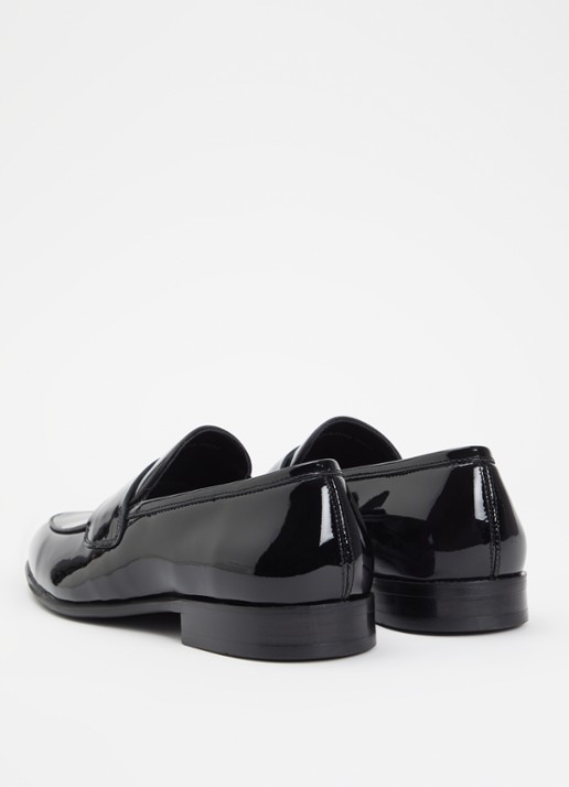 Dune London Spin loafer van lakleer - achterkant zwart