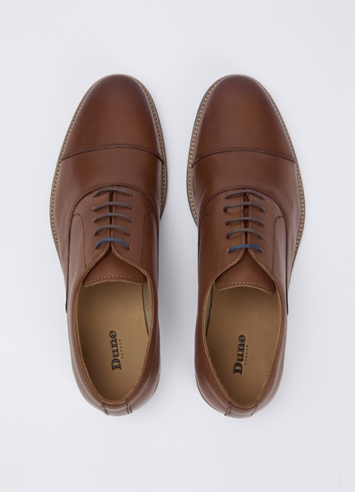 Dune London Stanlakes veterschoen van leer  - detail 4 cognac