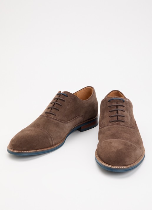 Dune London Stanlakes veterschoen van leer  - detail bruin