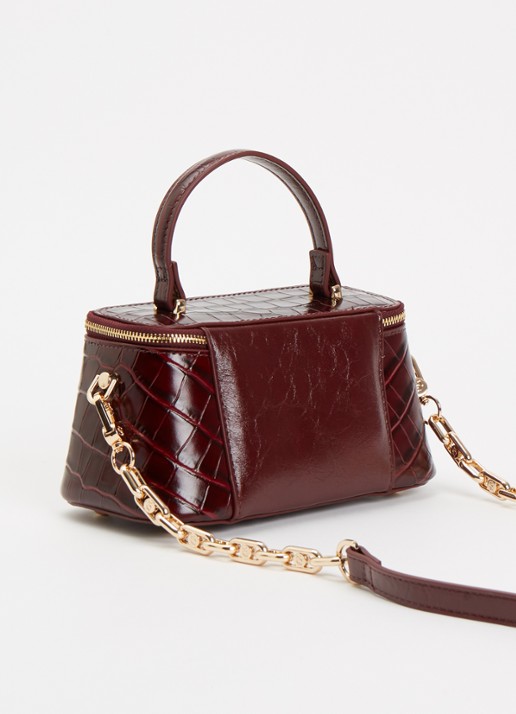 Dune London Successful make-up tas met afneembare schouderriem - achterkant 4 bordeauxrood