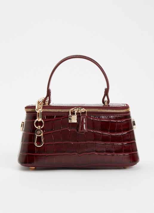 Dune London Successful make-up tas met afneembare schouderriem - voorkant 5 bordeauxrood