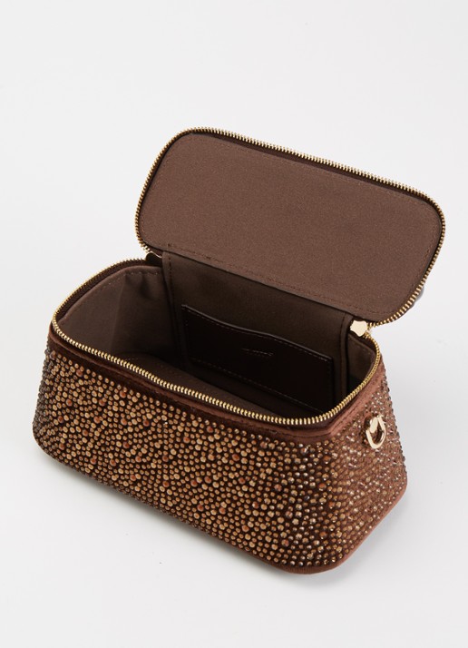 Dune London Successful make-up tas met afneembare schouderriem - detail 3 chocoladebruin