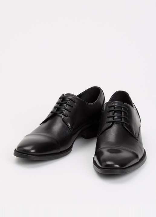 Dune London Suffix veterschoen van leer - detail 3 zwart