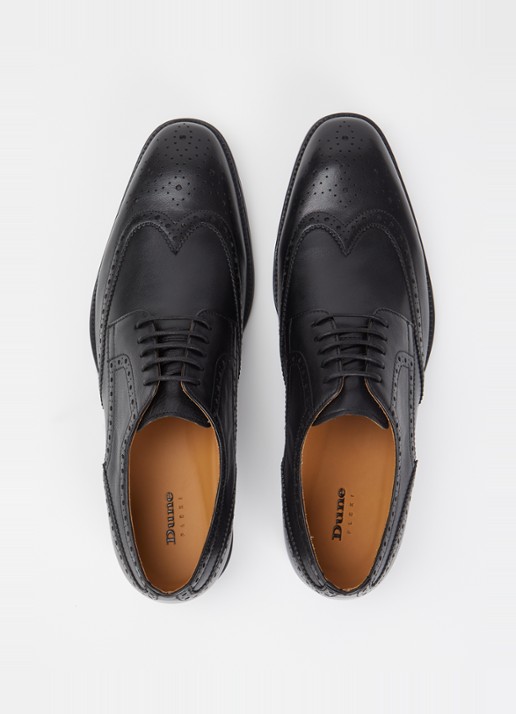 Dune London Sunni brogue van leer - detail 3 zwart