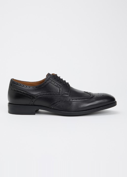 Dune London Sunni Wide Fit brogue van leer