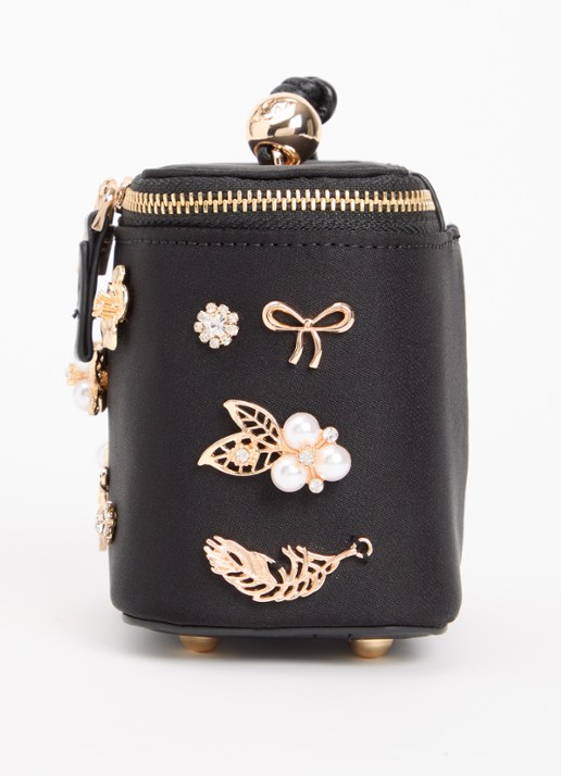 Dune London Surround make-up tas - detail 2 diepzwart