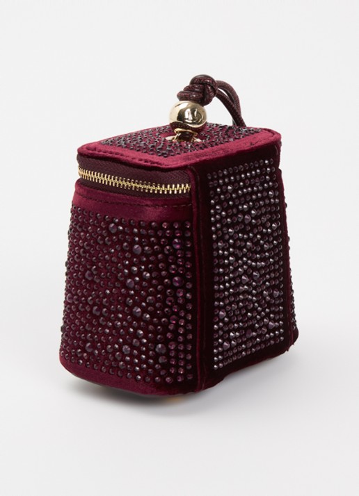 Dune London Surround make-up tas - achterkant 2 bordeauxrood