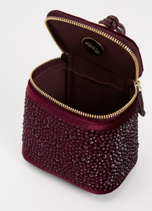 Dune London Surround make-up tas - detail 3 bordeauxrood